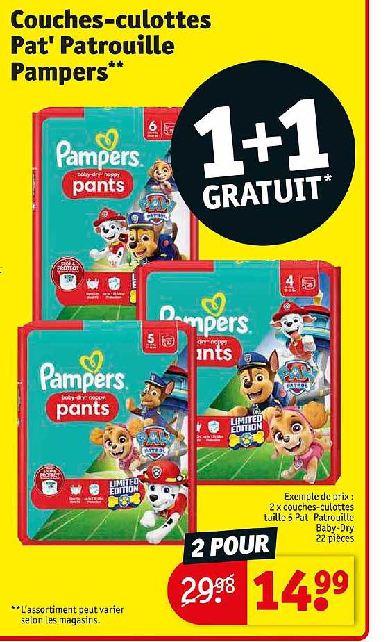 couches-culottes pat'patrouille pampers