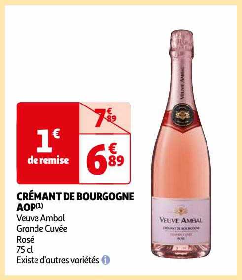 crémant de bourgogne aop veuve ambal grande cuvée rosé