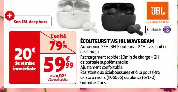 écouteurs tws jbl wave beam