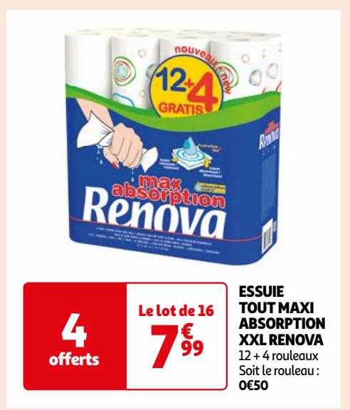essuie tout maxi absorption xxl renova
