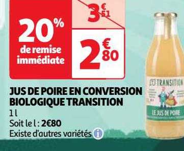 jus de poire en conversion biologique transition