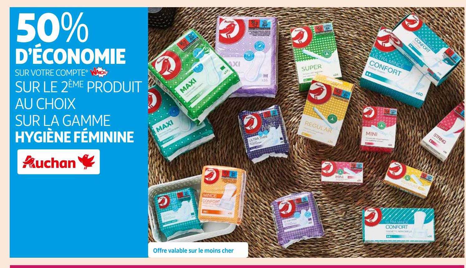 la gamme hygiène féminine auchan