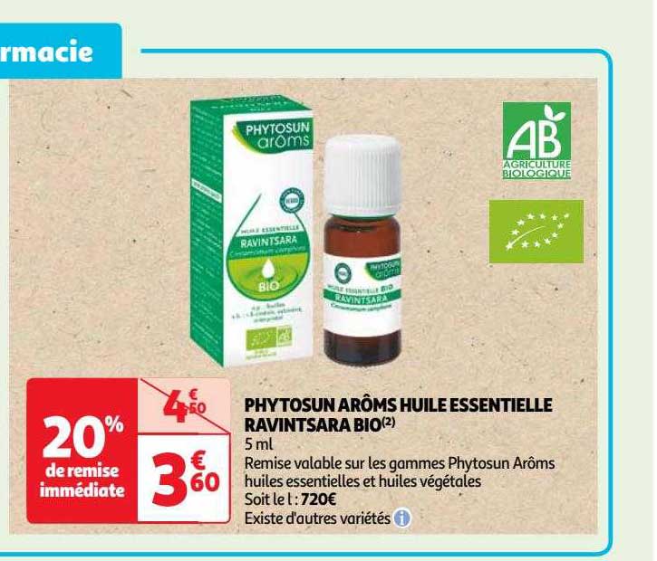 Phytosun Arôms Huile Essentielle Ravintsara Bio