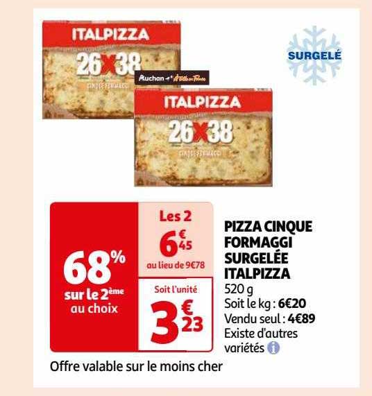 pizza cinque formaggi surgelée italpizza
