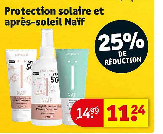 protection solaire et après-soleil naïf