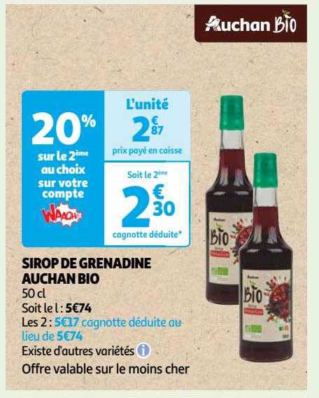 Sirop De Grenadine Auchan Bio