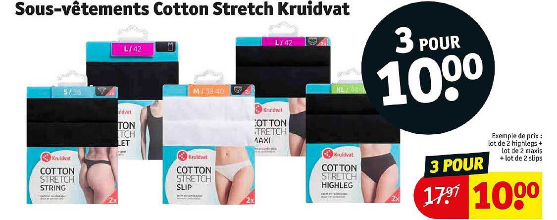 sous-vêtements cotton stretch kruidvat