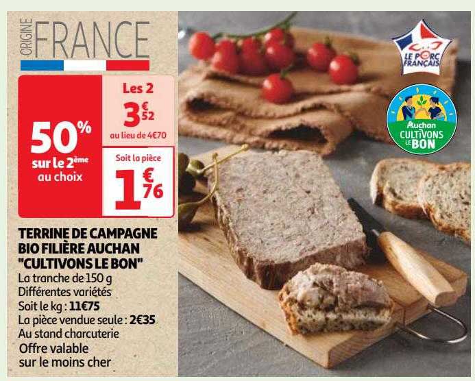 terrine de campagne bio filière auchan "cultivons le bon"