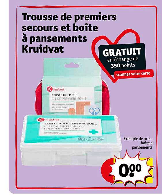 trousse de premiers secours et boîte à pansements kruidvat