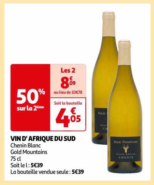 vin d'afrique du sud chenin blanc gold mountains