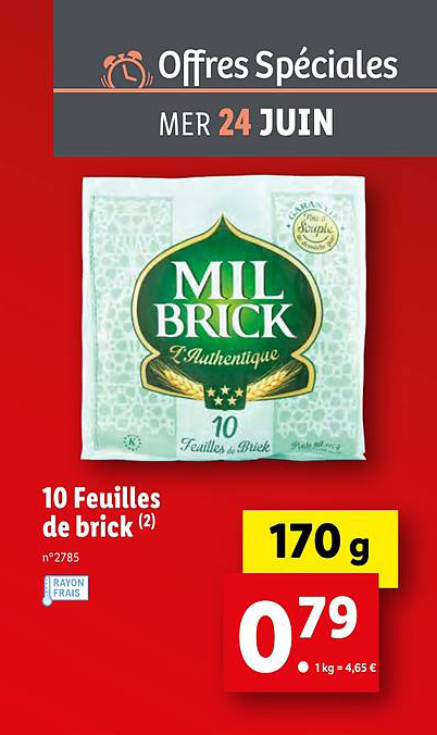 10 feuilles de brick