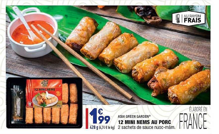 12 mini nems au porc asia green garden