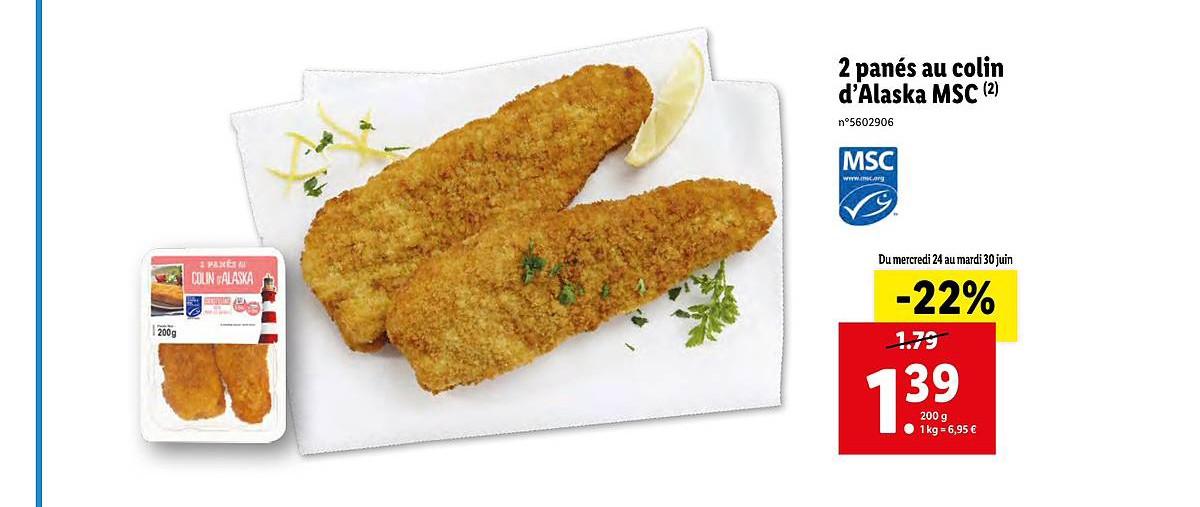 2 Panés Au Colin D'alaska Msc
