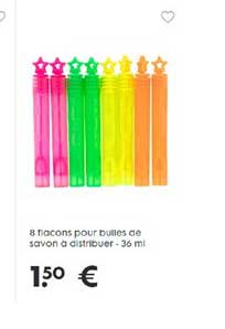 8 flacons pour bulles de savon à distribuer 36 ml