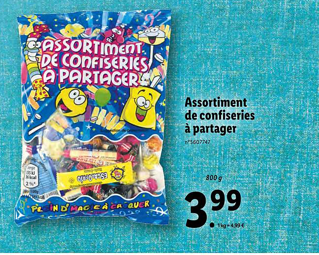 assortiment de confiseries à partager