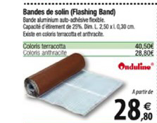 bandes de solin (flashing band)