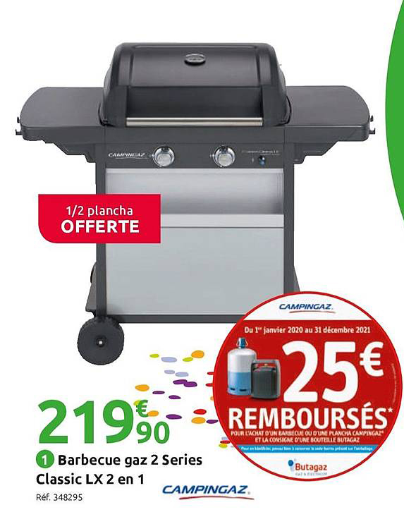 barbecue gaz 2 series classic lx2 en 1 campingaz