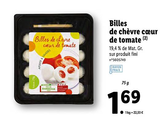 Billes De Chèvre Cœur De Tomate