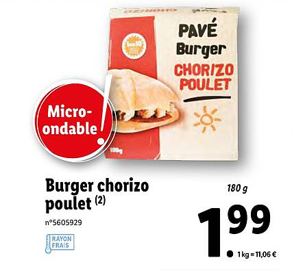 Burger Chorizo Poulet