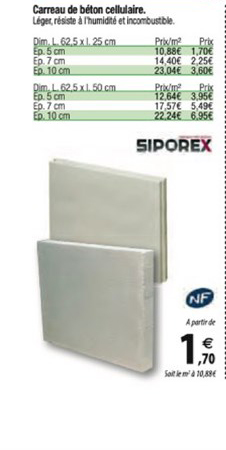 carreau de béton cellulaire
