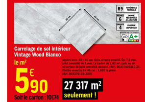 carrelage de sol intérieur vintage wood blanco