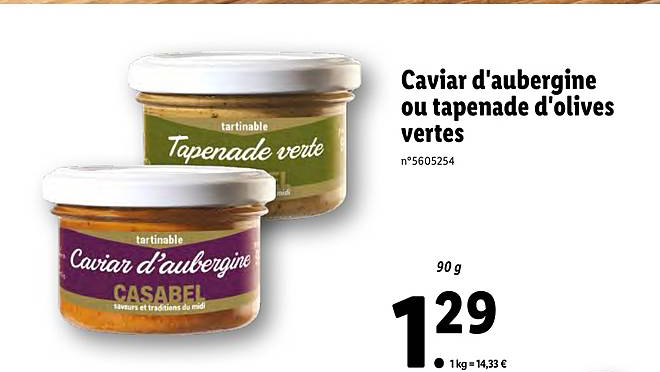 caviar d'aubergine ou tapenade d'olives vertes