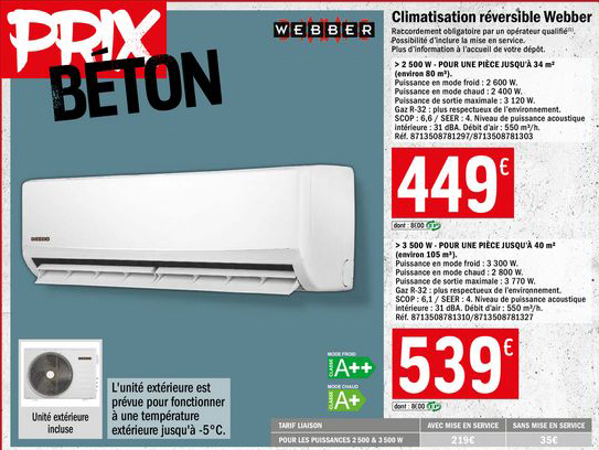 climatisation réversible webber