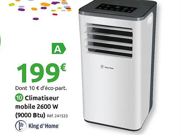 Climatiseur Mobile 2600 W (900btu)