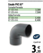 coude pvc 87°