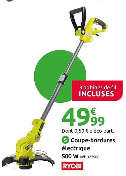 coupe bordures électrique 500 w ryobi
