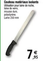 couteau matériaux isolants