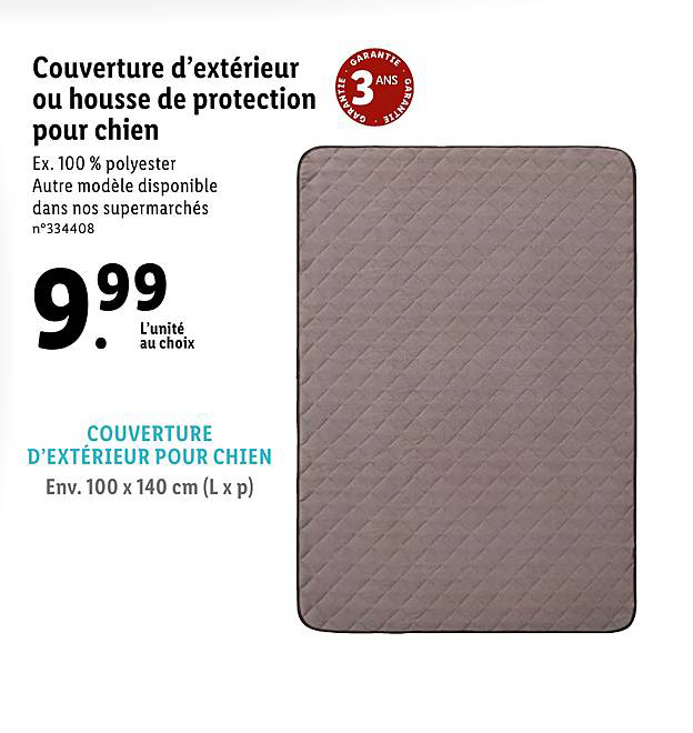 couverture d'extérieur ou housse de protection pour chien