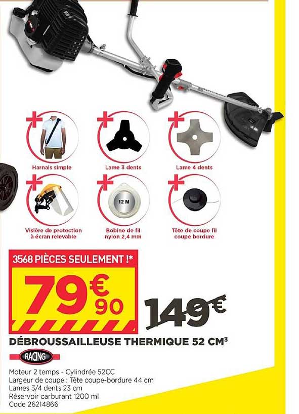 débroussailleuse thermique 52 cm3 racing