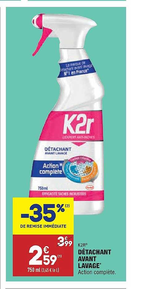 détachant avant lavage k2r -35% de remise immédiate