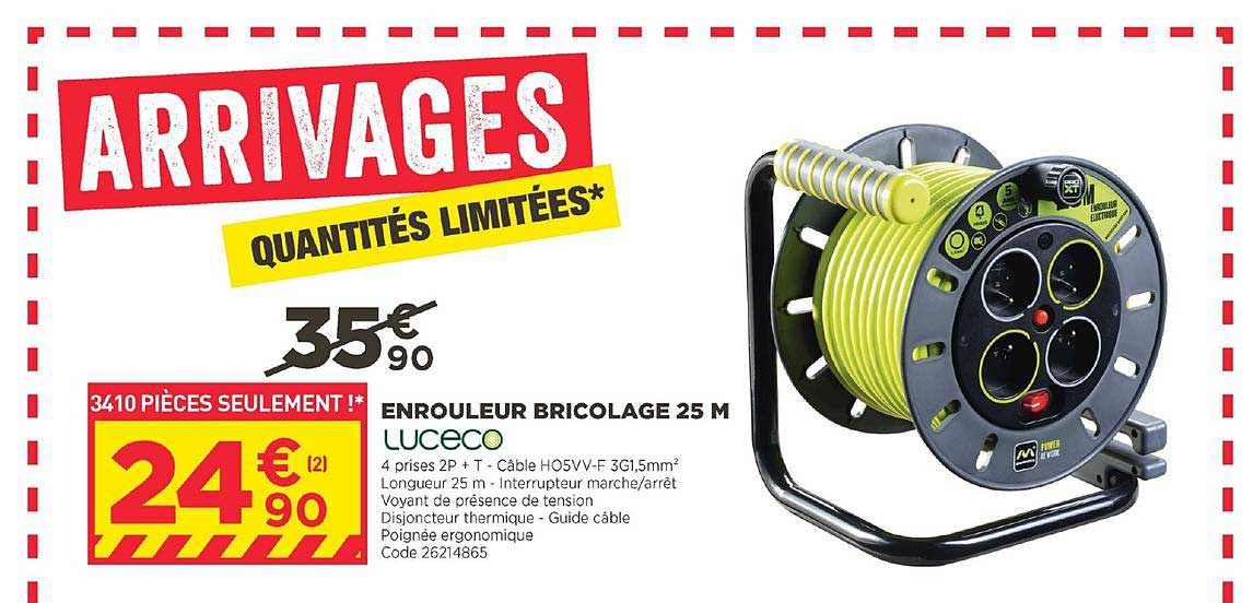 enrouleur bricolage 25 m luceco