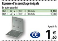 equerre d'assemblage inégale