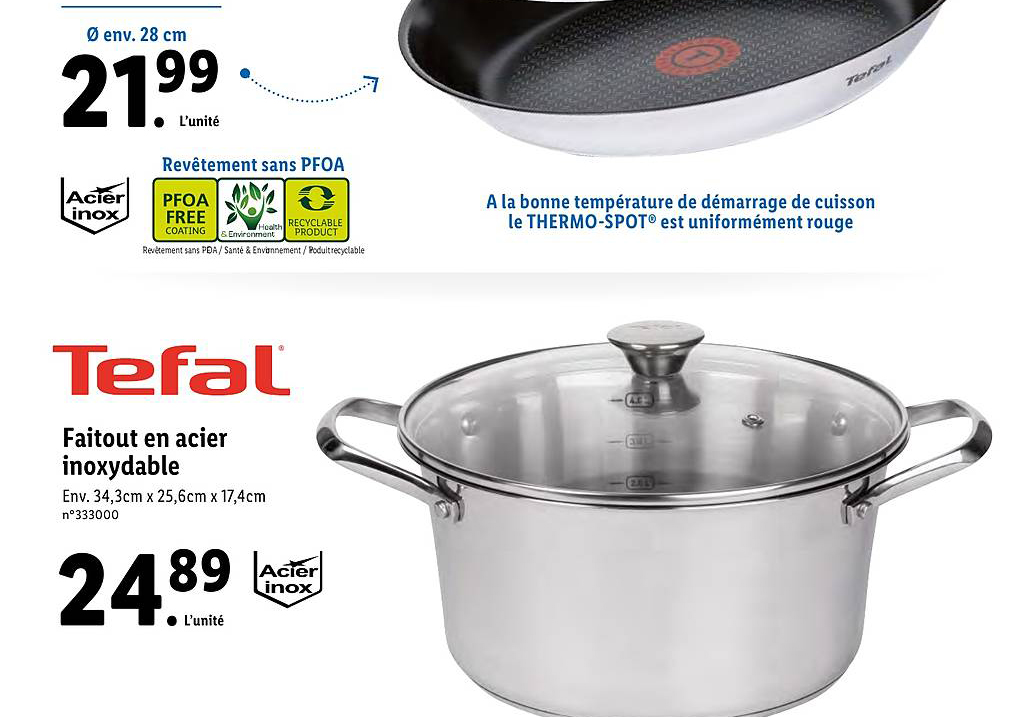 faitout en acier inoxydable tefal