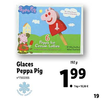 glaces peppa pig
