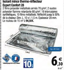 isolant mince thermo réflecteur expert confort 28