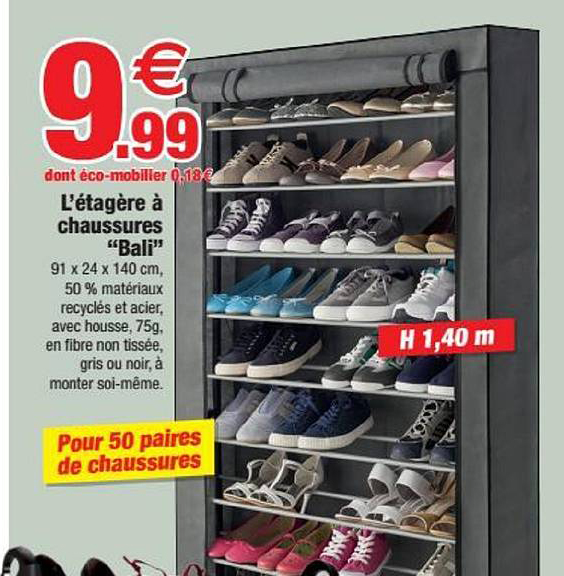 l'étagère à chaussures bali