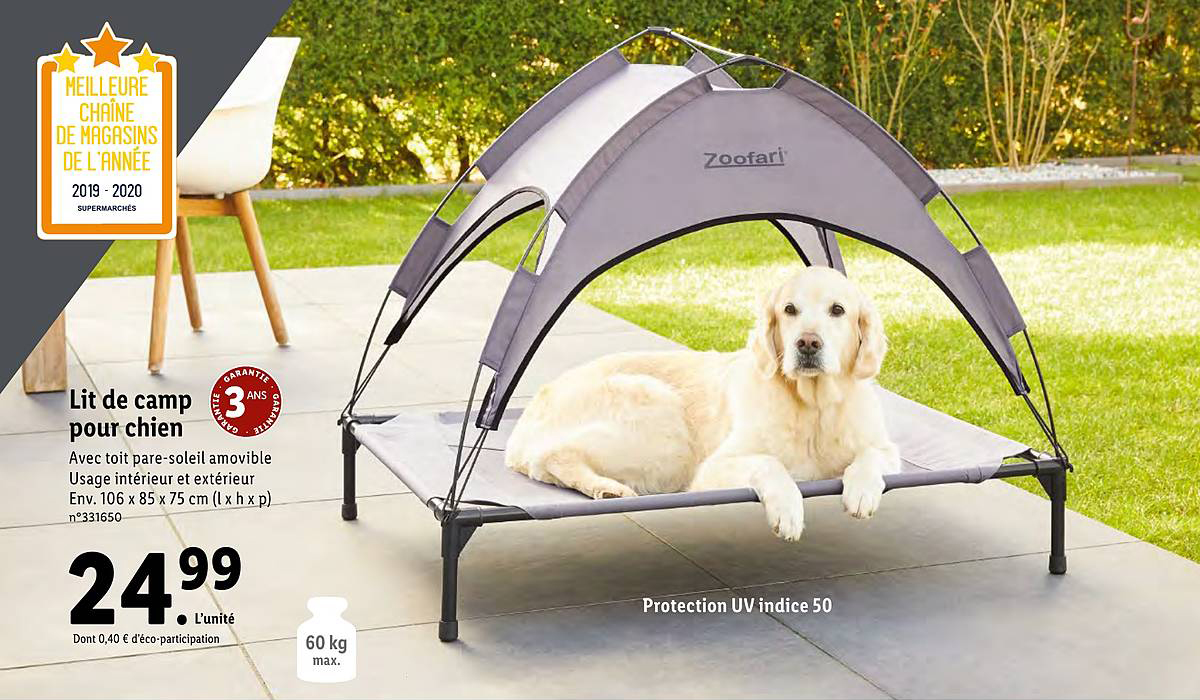 lit de camp pour chien