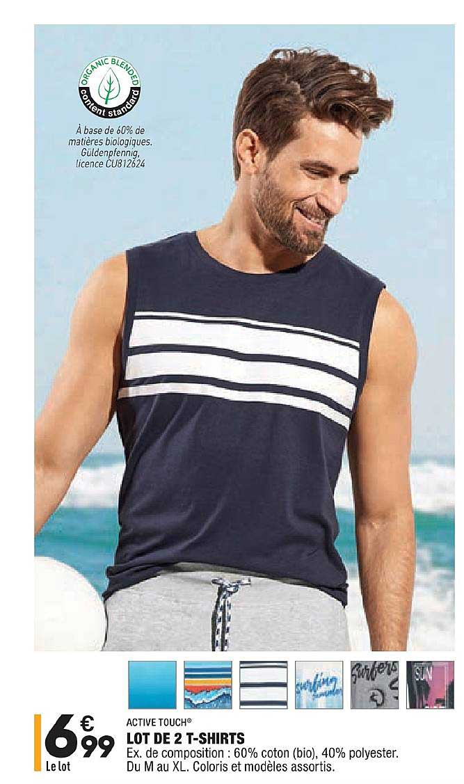 Lot De 2 T Shirts Active Touch