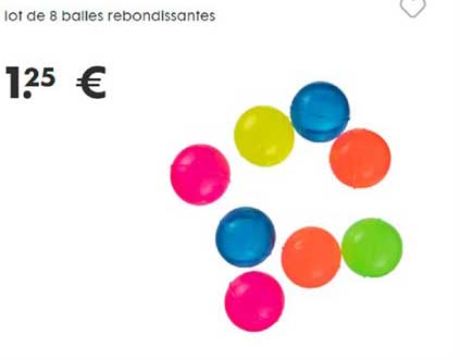lot de 8 balles rebondissantes