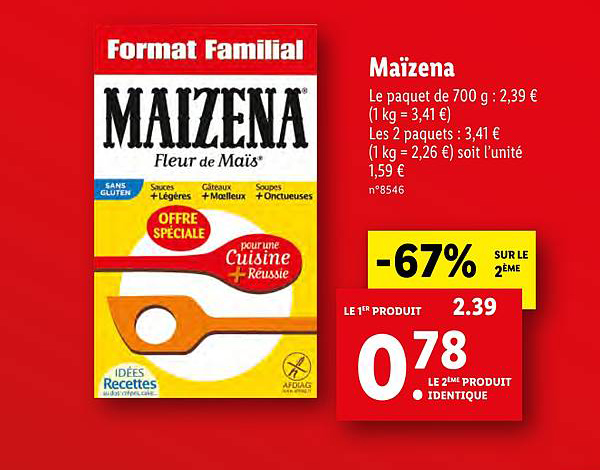 Maïzena -67% Sur Le 2ème