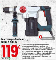 marteau perforateur sds+ 1500 w
