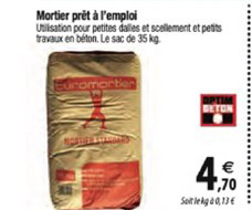 mortier prêt à l'emploi