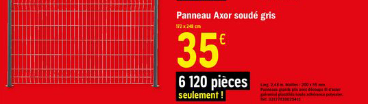 panneau axor soudé gris