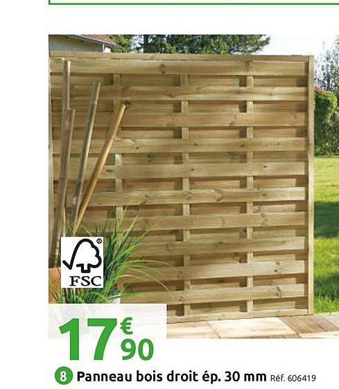 panneau bois droit ép. 30 mm