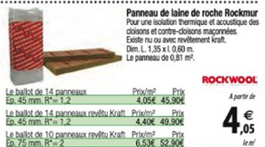 panneau de laine de roche rockmur rockwool