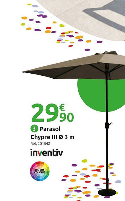 parasol chypre iii 3 m inventiv